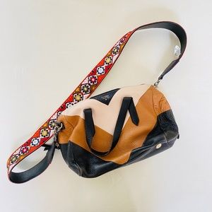 Fossil Sydney satchel Color Block Brown Leather